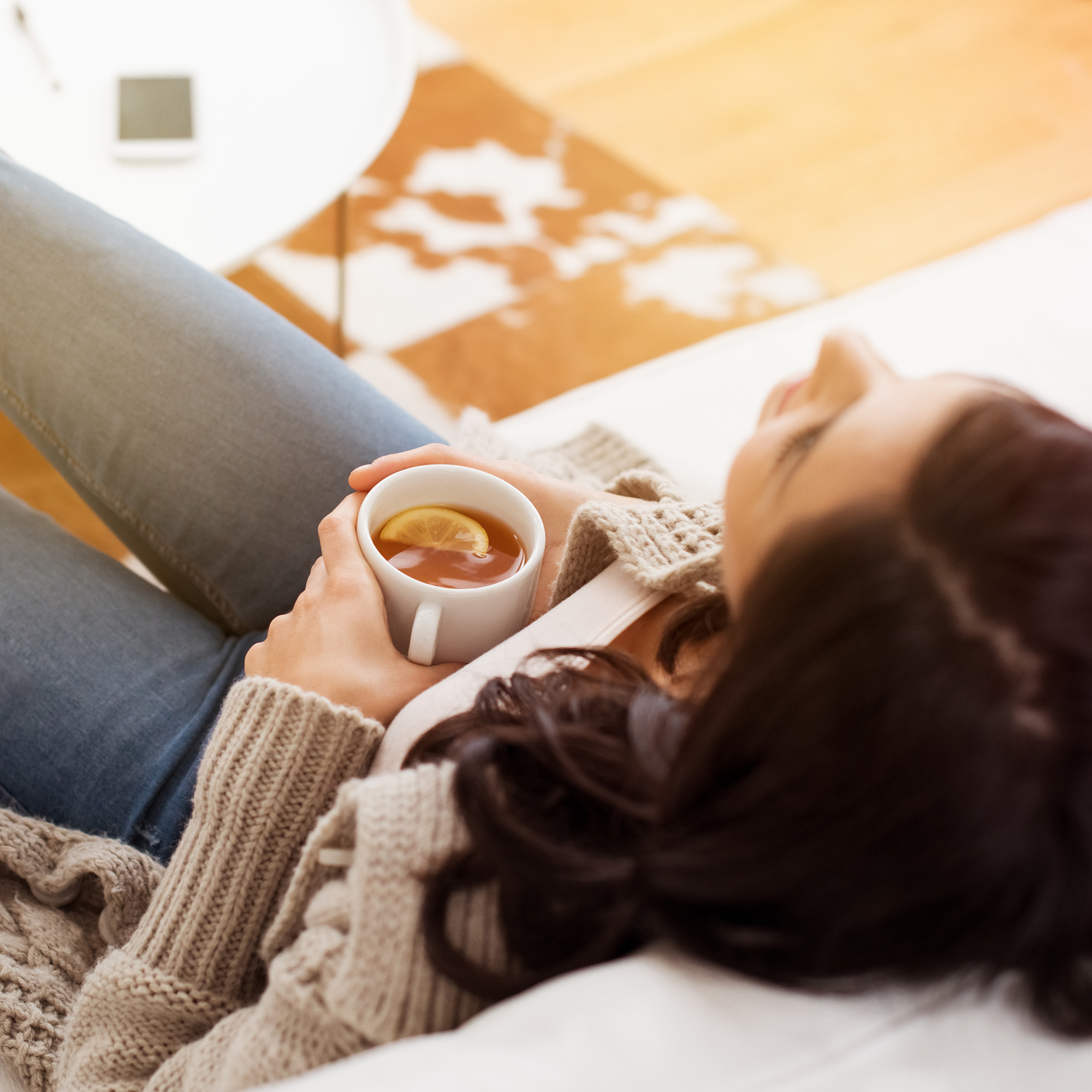 Woman relaxing at home